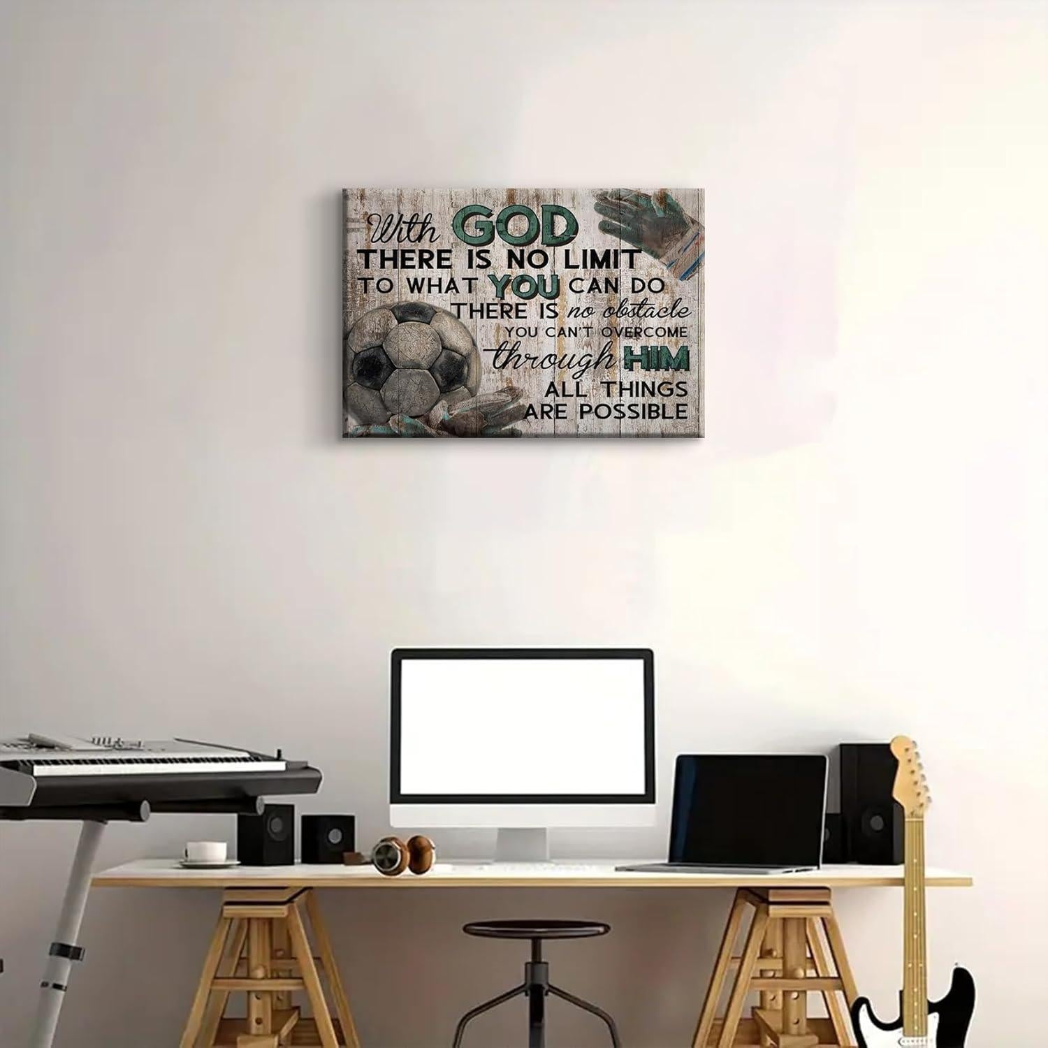 Cuadro de Lona de Fútbol DCMVJHZV 40x30 cm Decoración Inspiracional