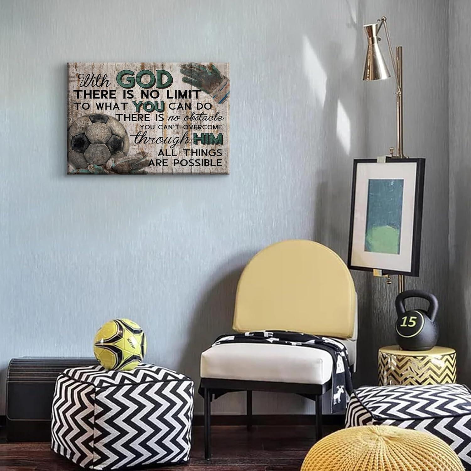 Cuadro de Lona de Fútbol DCMVJHZV 40x30 cm Decoración Inspiracional