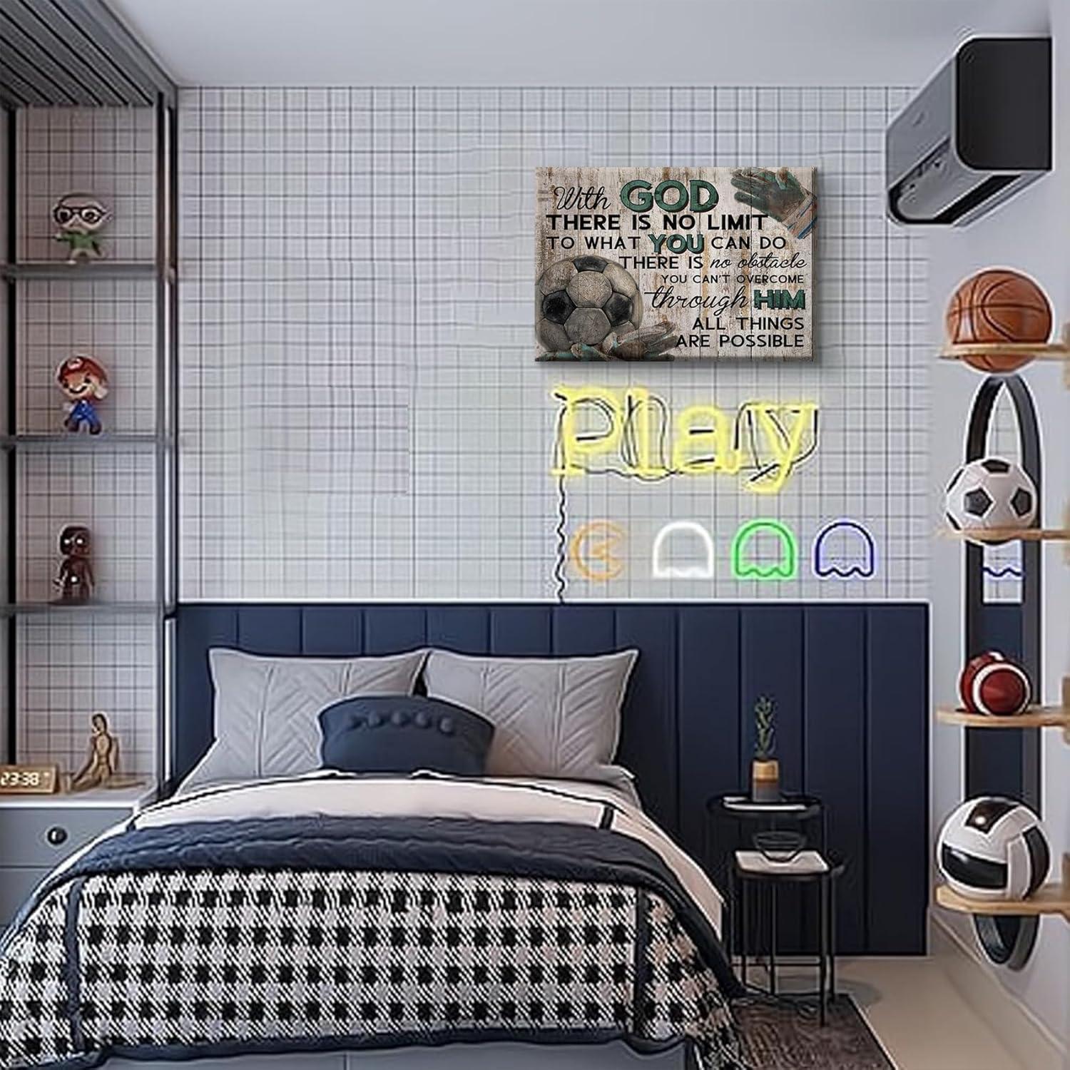 Cuadro de Lona de Fútbol DCMVJHZV 40x30 cm Decoración Inspiracional