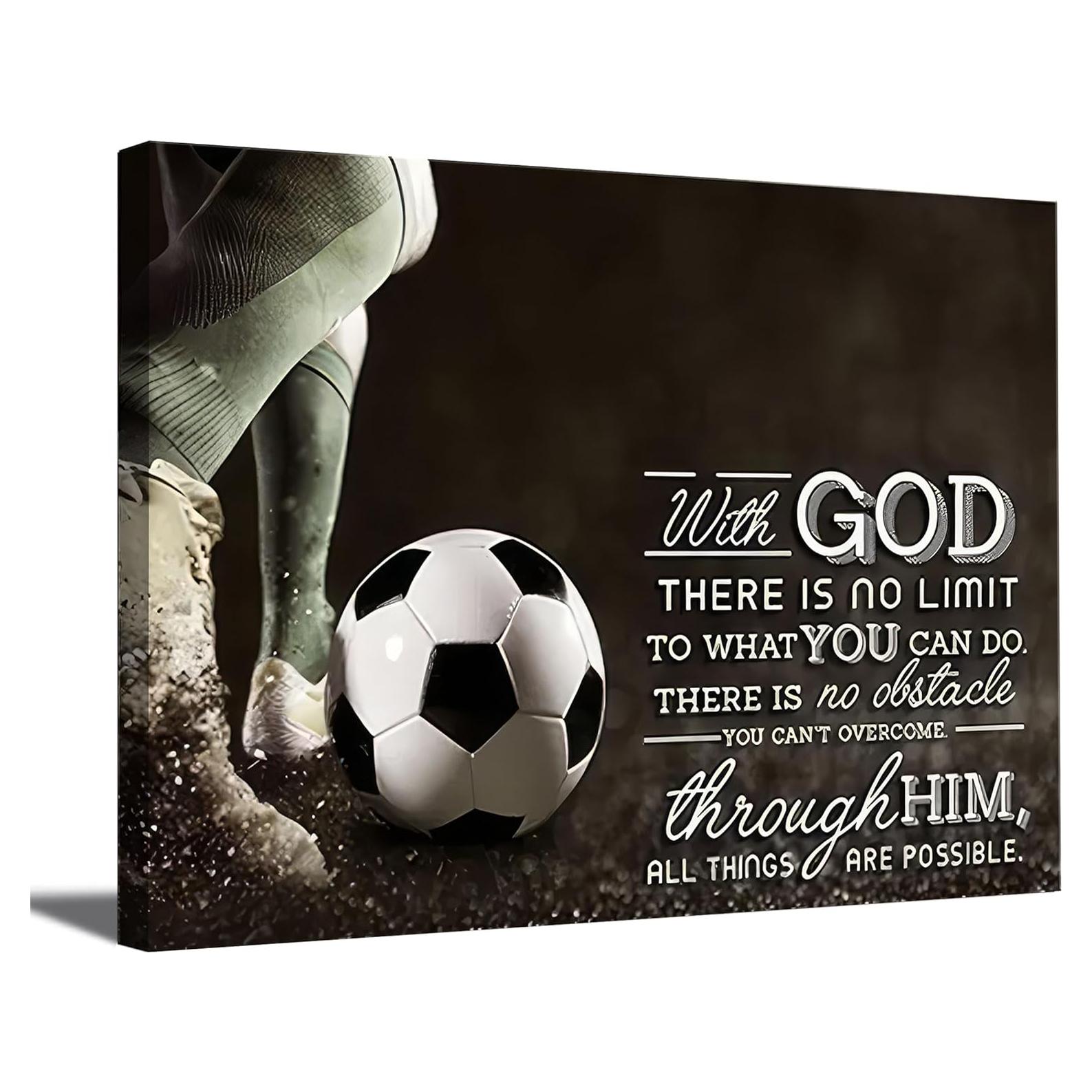 Arte de Pared Motivacional de Fútbol 30x40cm Lienzo