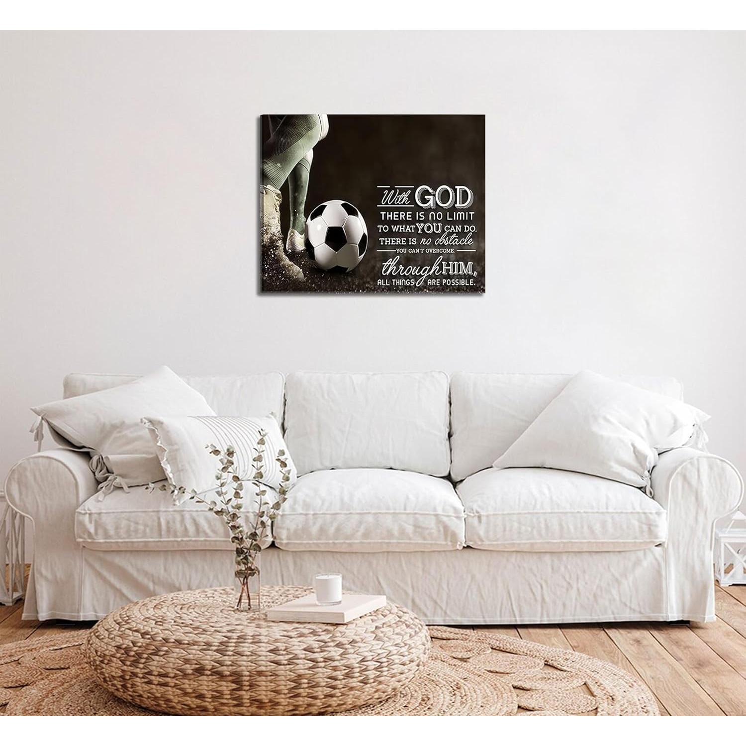 Arte de Pared Motivacional de Fútbol 30x40cm Lienzo