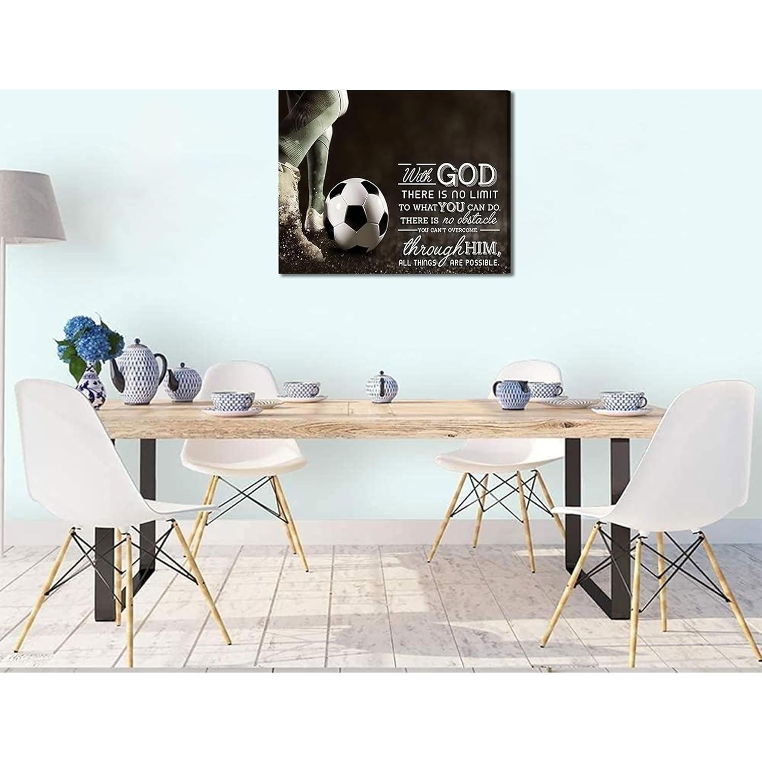 Arte de Pared Motivacional de Fútbol 30x40cm Lienzo