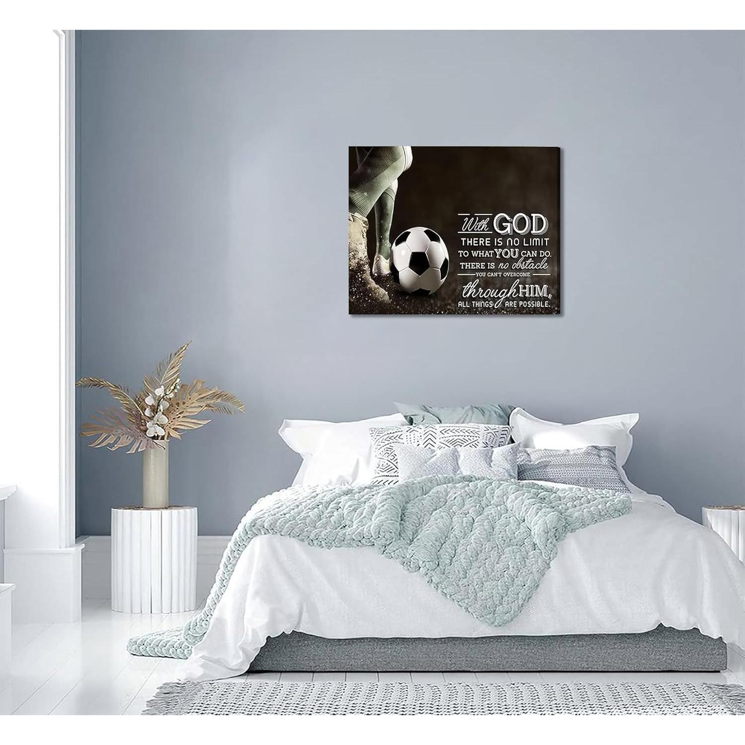 Arte de Pared Motivacional de Fútbol 30x40cm Lienzo