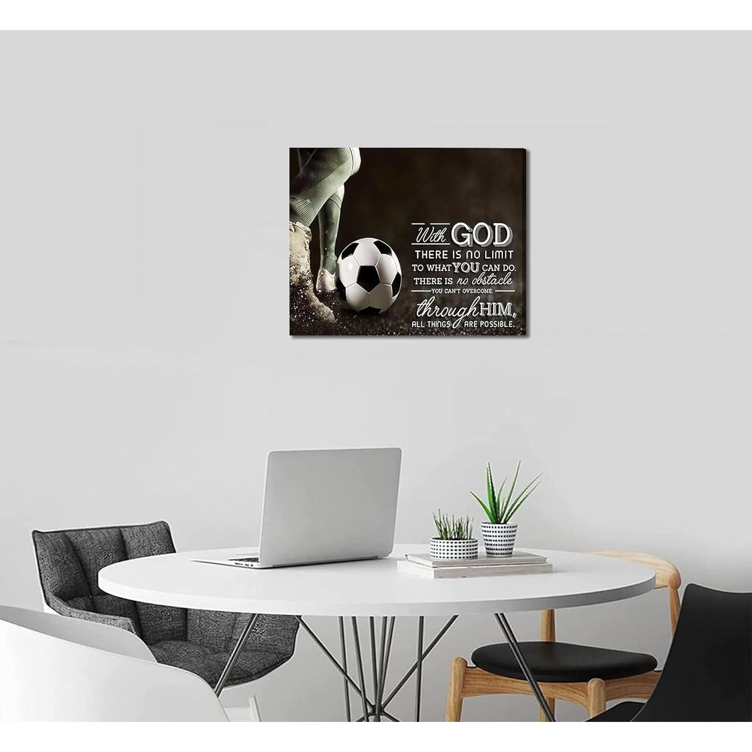 Arte de Pared Motivacional de Fútbol 30x40cm Lienzo