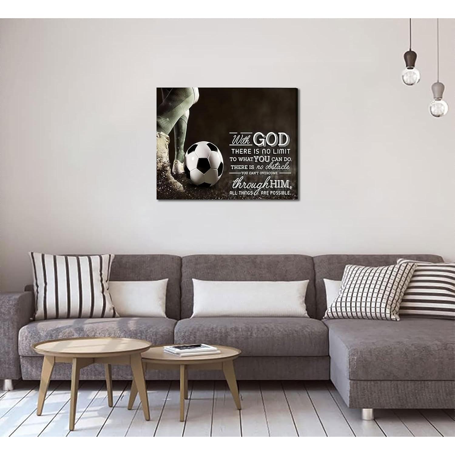 Arte de Pared Motivacional de Fútbol 30x40cm Lienzo