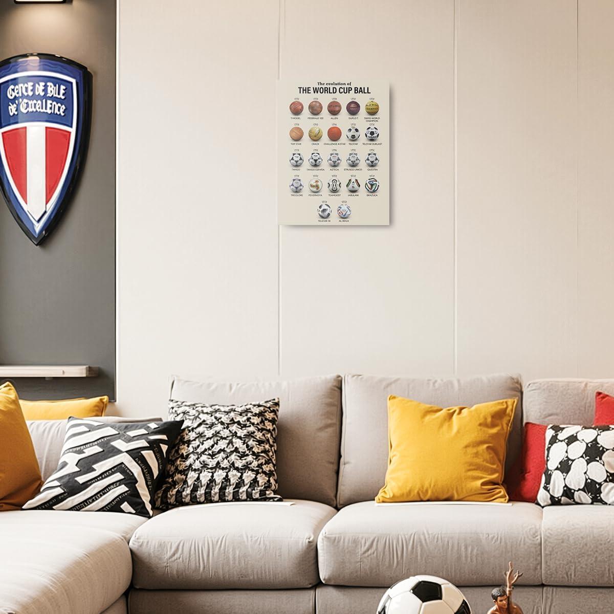 Arte de Pared en Lienzo Enmarcado Fútbol 29x38 cm