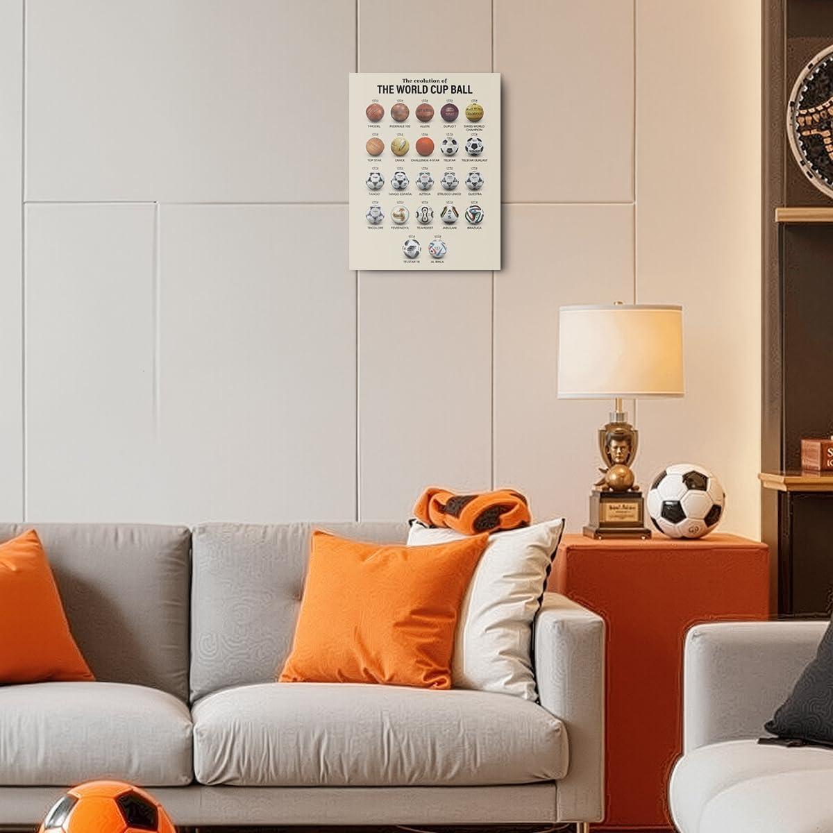 Arte de Pared en Lienzo Enmarcado Fútbol 29x38 cm