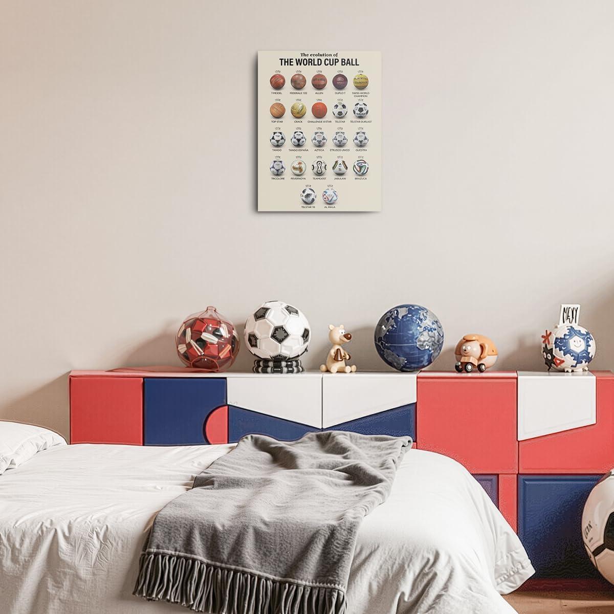 Arte de Pared en Lienzo Enmarcado Fútbol 29x38 cm