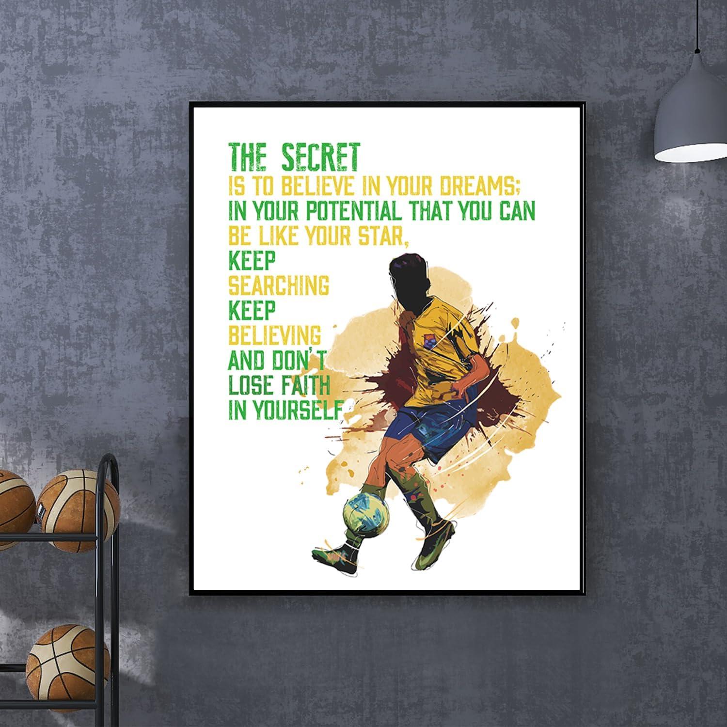 Conjunto de 6 Pósters Motivacionales de Fútbol para Niños - 20.32x25.4 cm