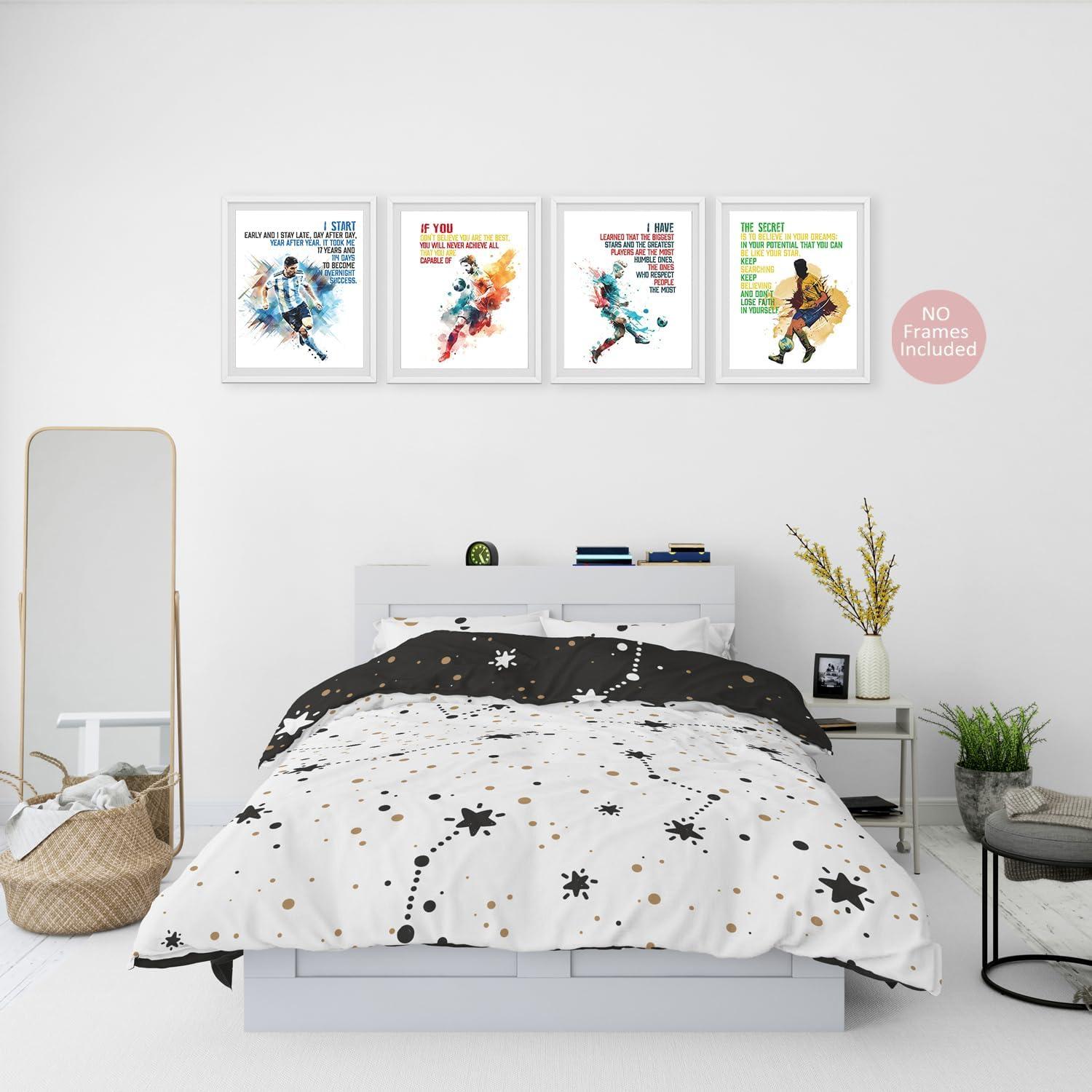 Conjunto de 6 Pósters Motivacionales de Fútbol para Niños - 20.32x25.4 cm