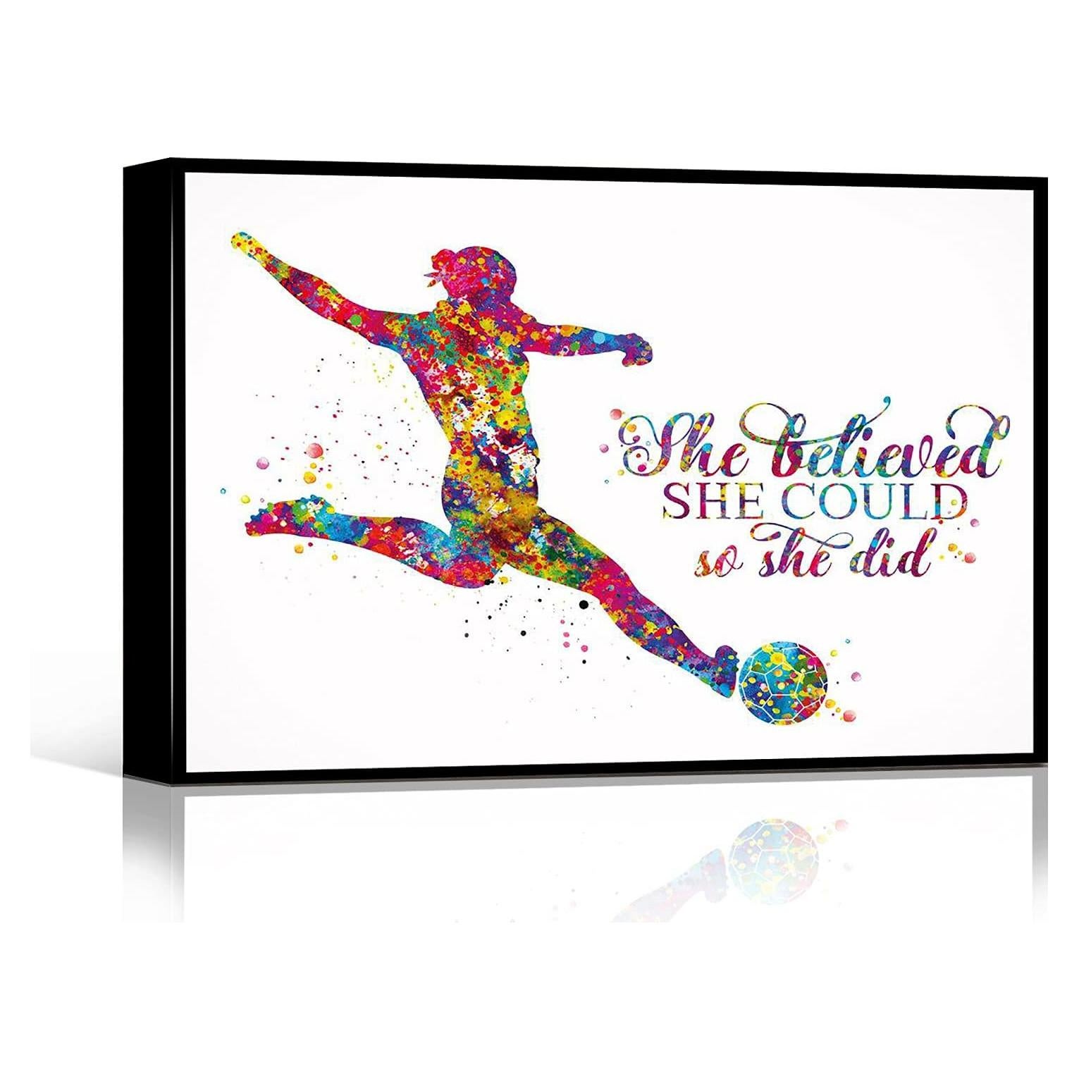 Póster Decorativo de Fútbol Femenino 20x30 cm Lienzo