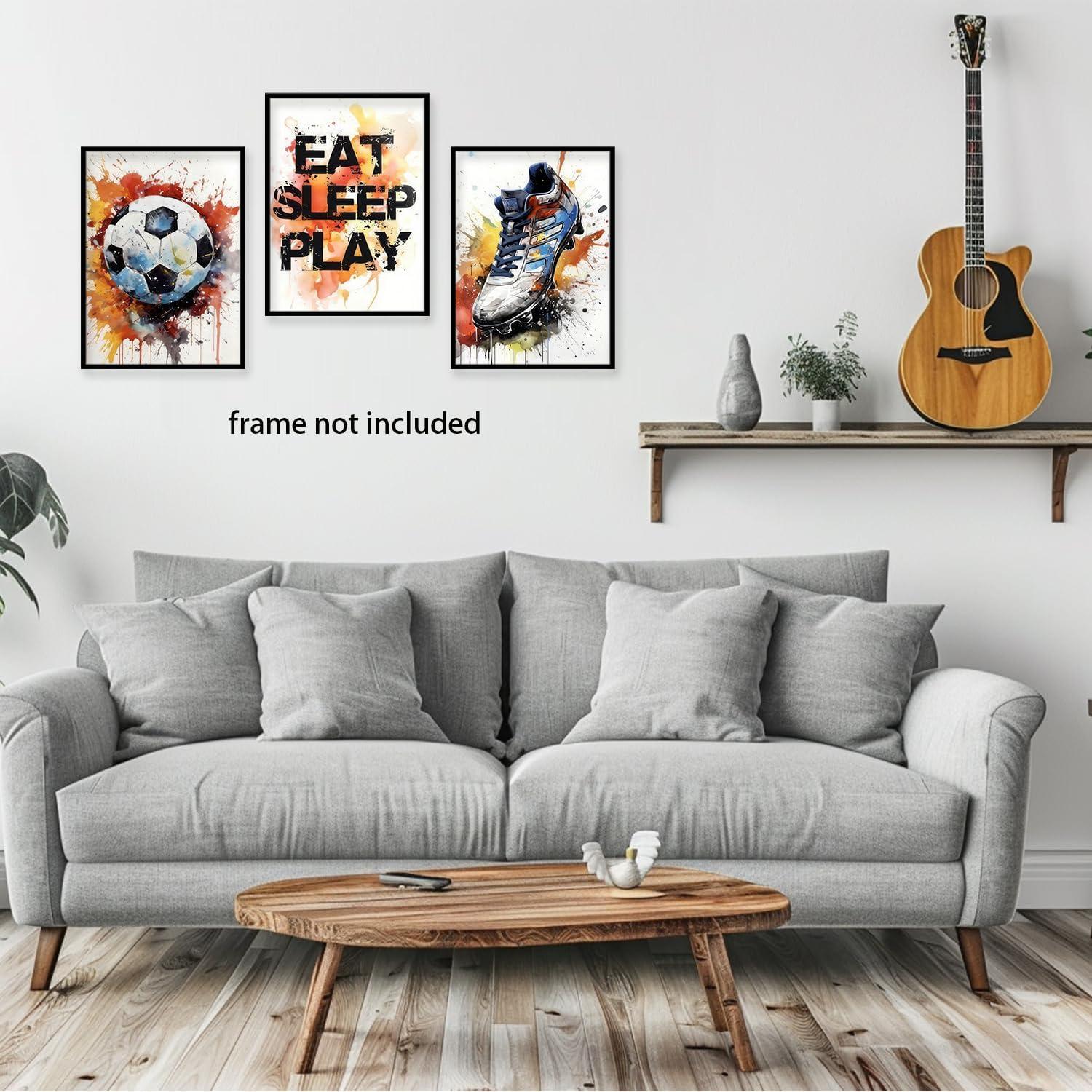 Set de 3 Pósters de Graffiti de Fútbol TBKHUDBI 30x40cm