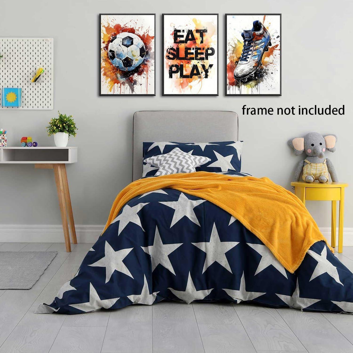 Set de 3 Pósters de Graffiti de Fútbol TBKHUDBI 30x40cm