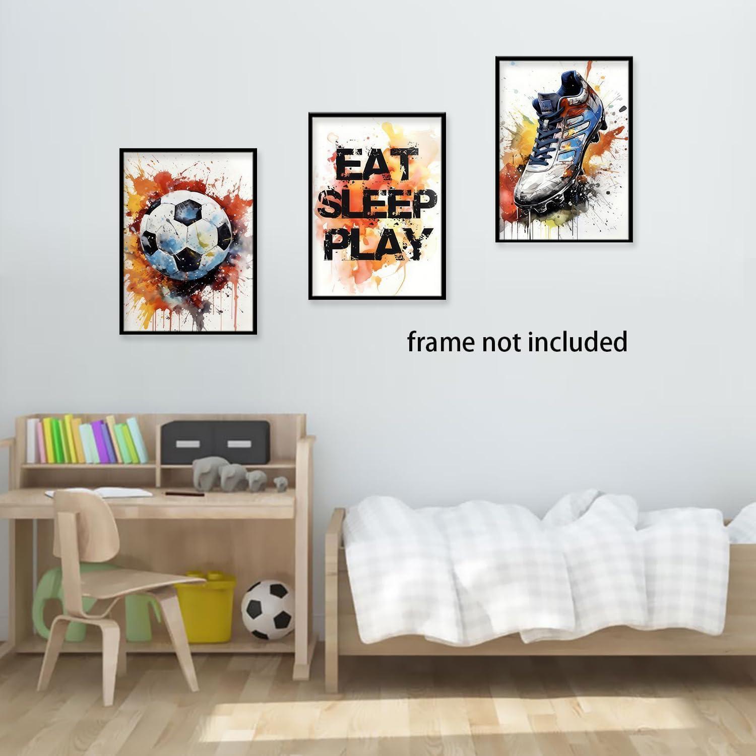 Set de 3 Pósters de Graffiti de Fútbol TBKHUDBI 30x40cm