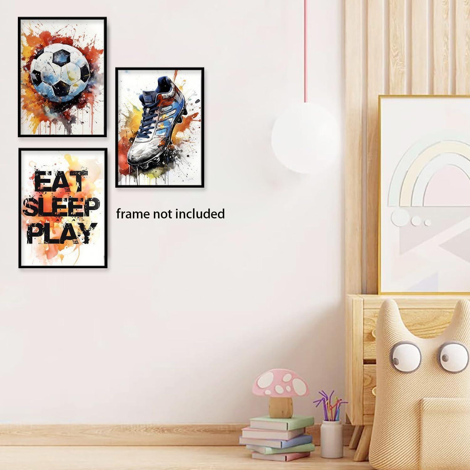 Set de 3 Pósters de Graffiti de Fútbol TBKHUDBI 30x40cm