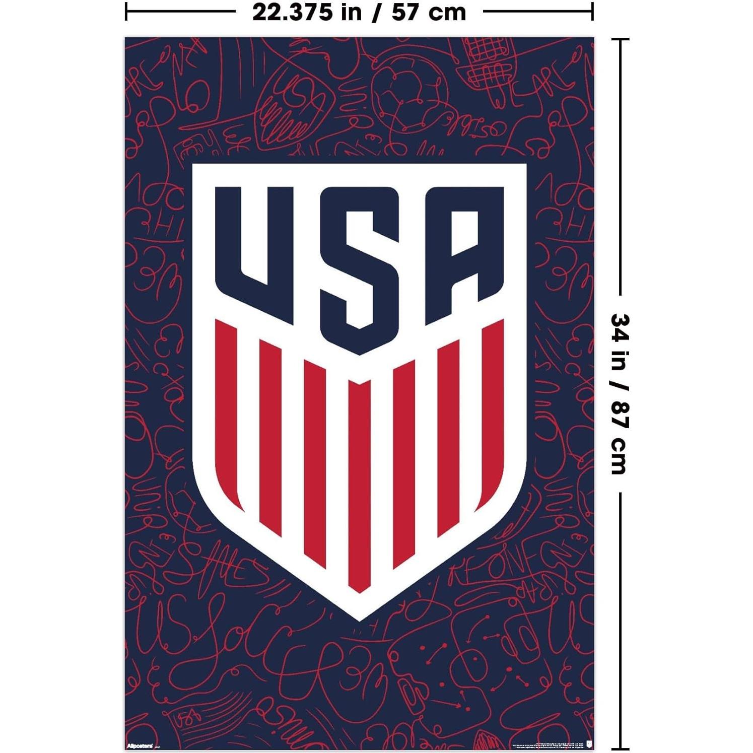 Póster de Pared US Soccer - Variante de Logo 25 Allposters 86.4x56.8 cm