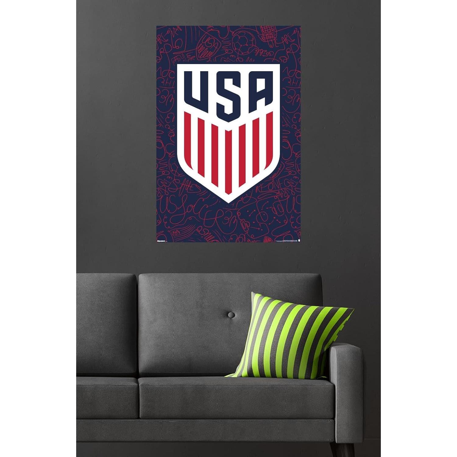 Póster de Pared US Soccer - Variante de Logo 25 Allposters 86.4x56.8 cm