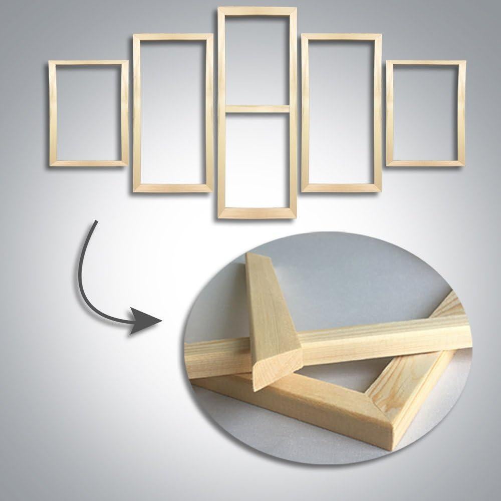 Arte en Lienzo 5 Paneles Pantera en Selva Verde 127x61 cm