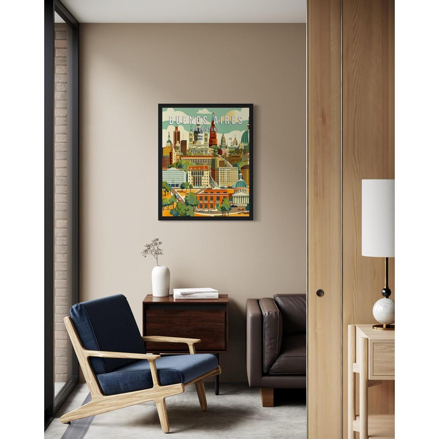 Póster de Arte Vintage Buenos Aires 20x25 cm Sin Marco