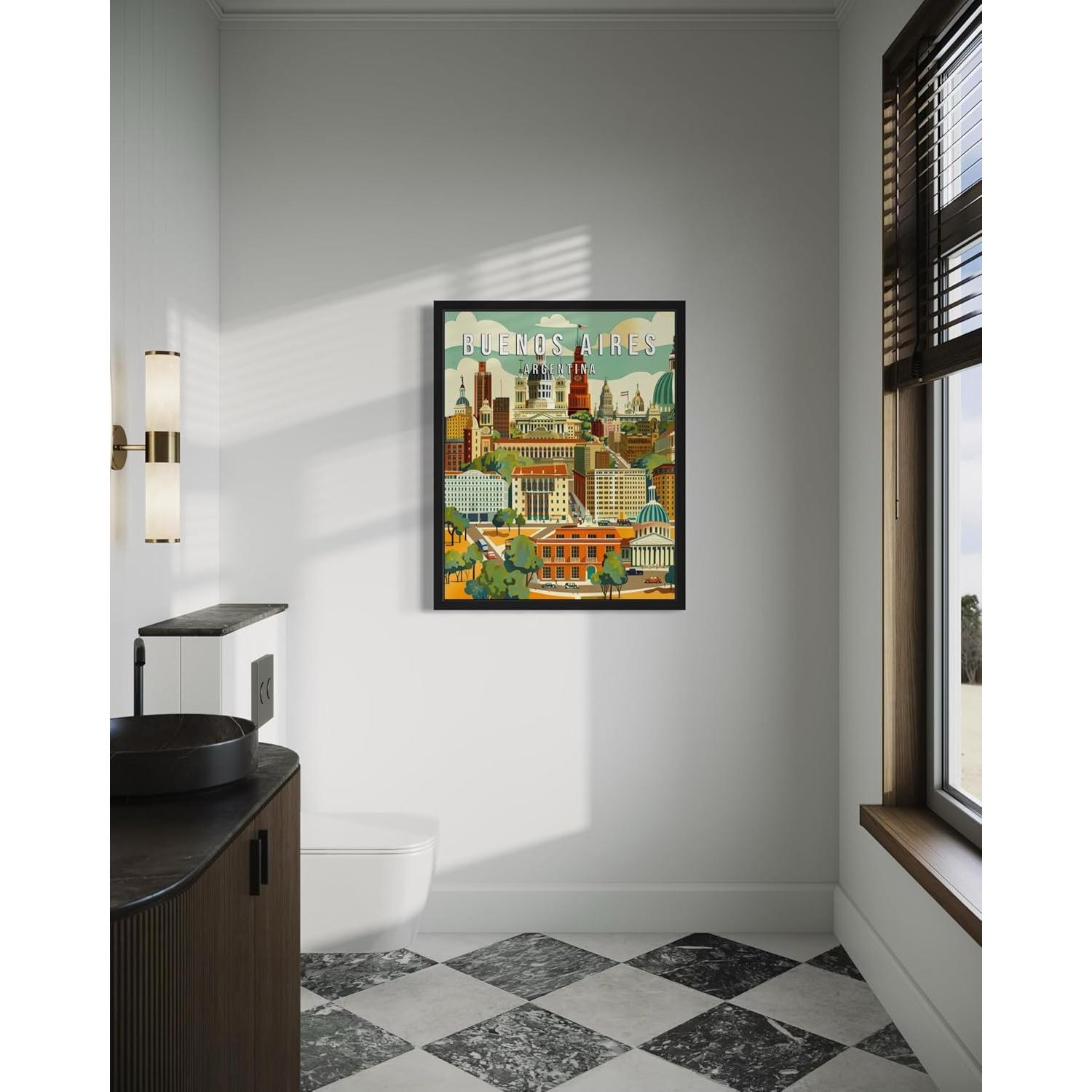 Póster de Arte Vintage Buenos Aires 20x25 cm Sin Marco