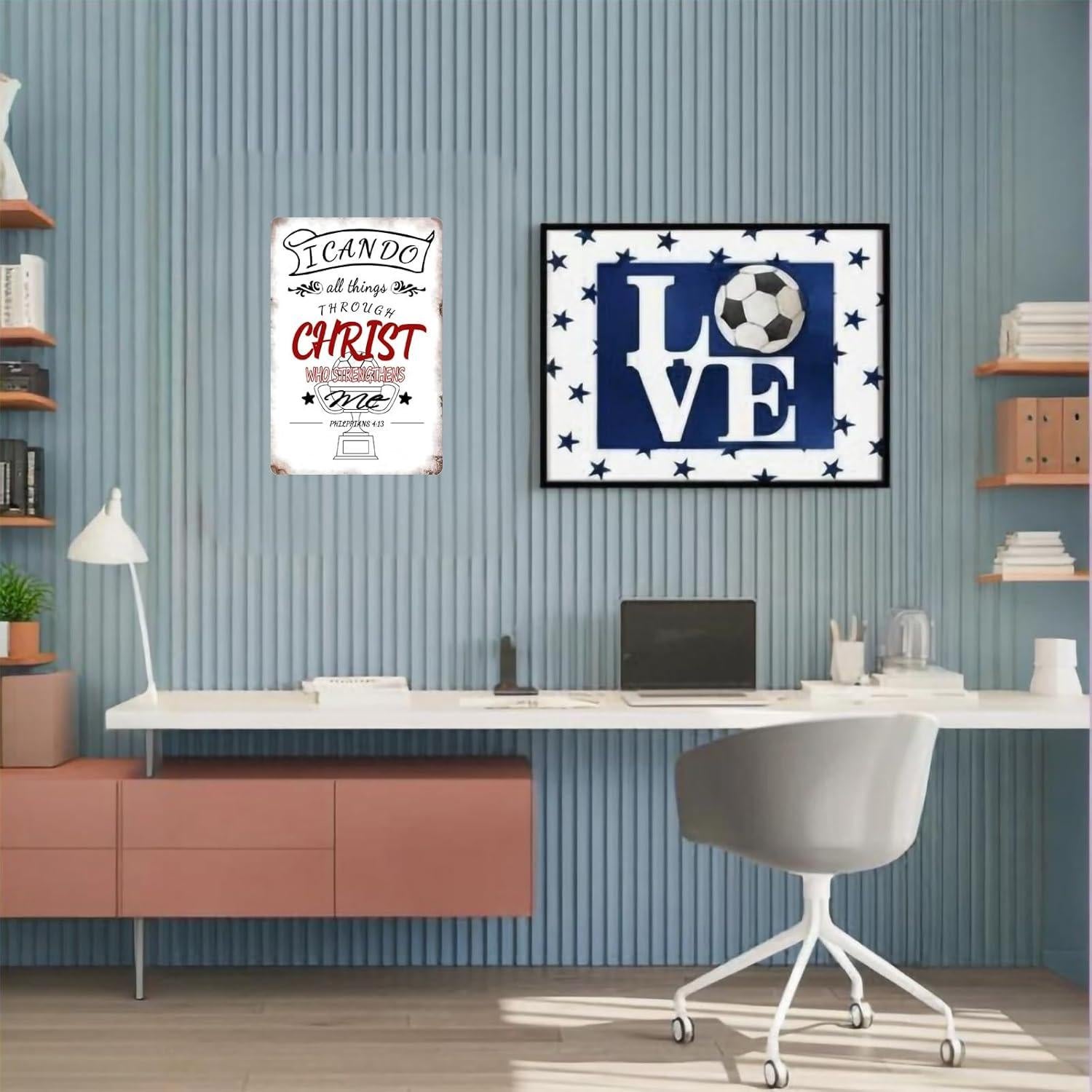 Póster Decorativo de Fútbol Vintage Stmoau 20x30cm