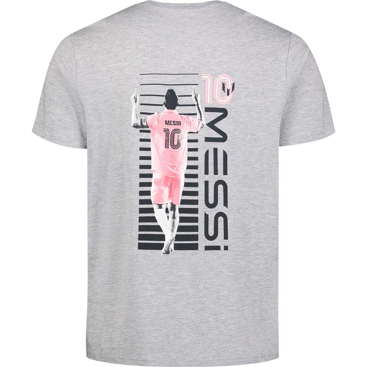 Camiseta de Manga Corta Messi para Niños - Gris Melange, Talla 10-12