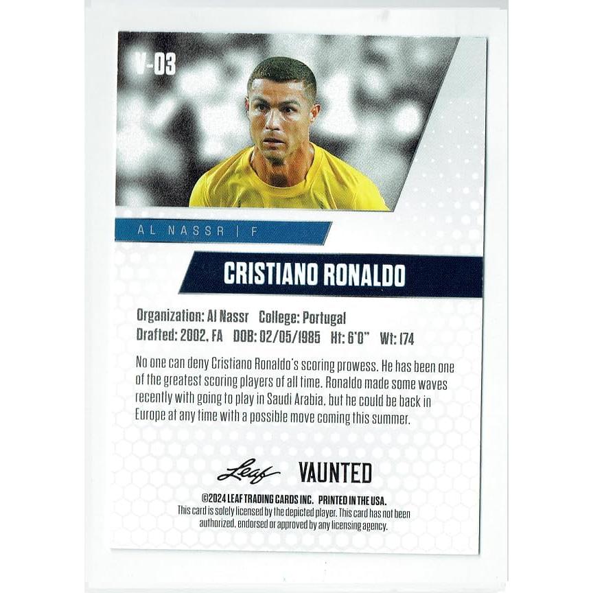 Tarjeta Coleccionable Cristiano Ronaldo 2024 Leaf Vaunted