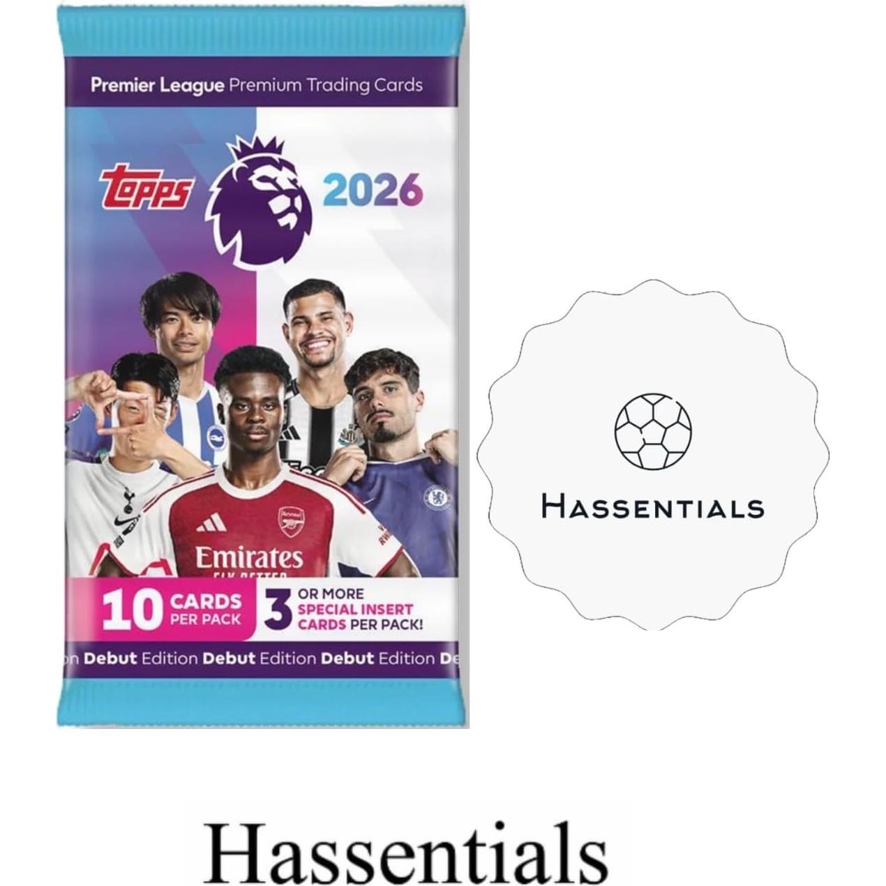 Paquete de 10 Tarjetas de Fútbol Premier League 2026 - Hassentials