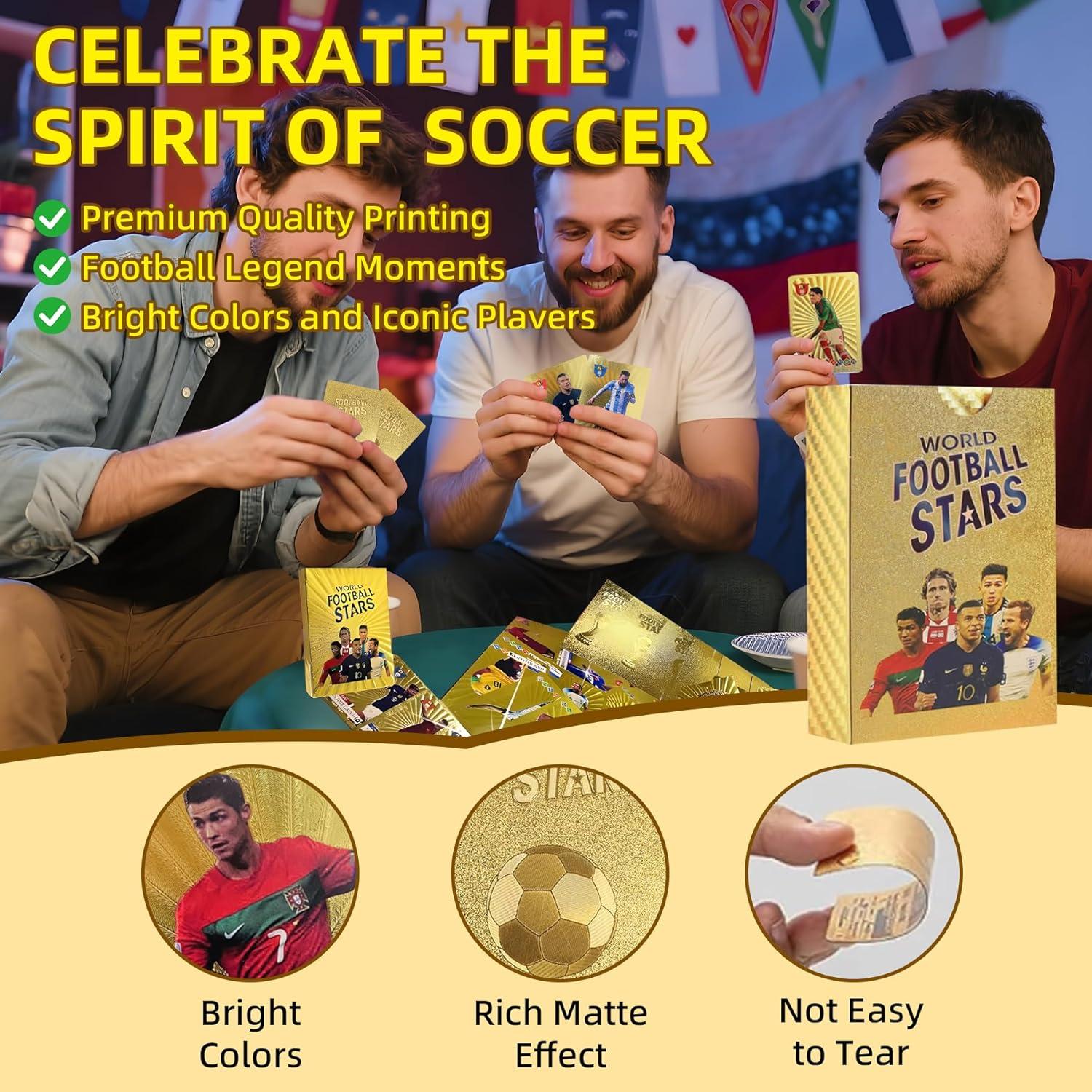 Set de 55 Tarjetas de Fútbol Coleccionables Doradas Vitality 2024-2025