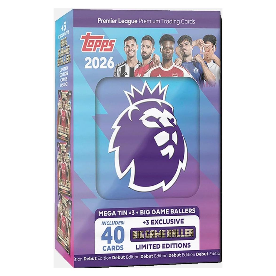 Lata Mega Premier League Topps 2026 - 40 Tarjetas + 3 Exclusivas