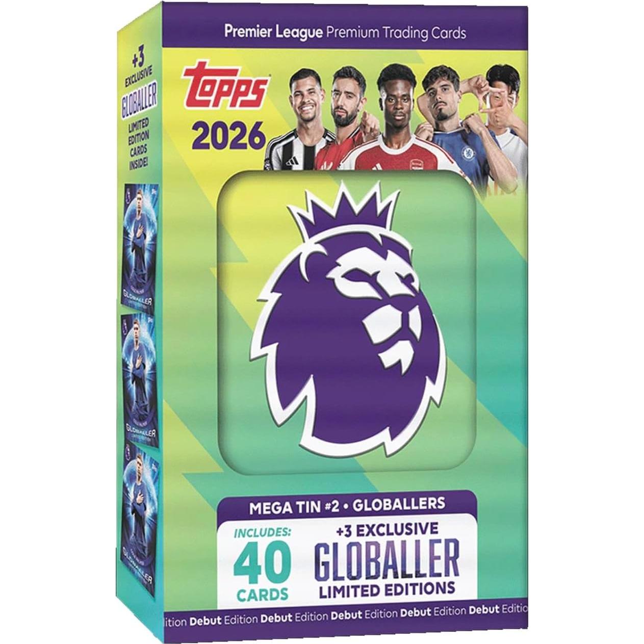 Lata Mega Premier League Topps 2026 - 40 Tarjetas + 3 Exclusivas