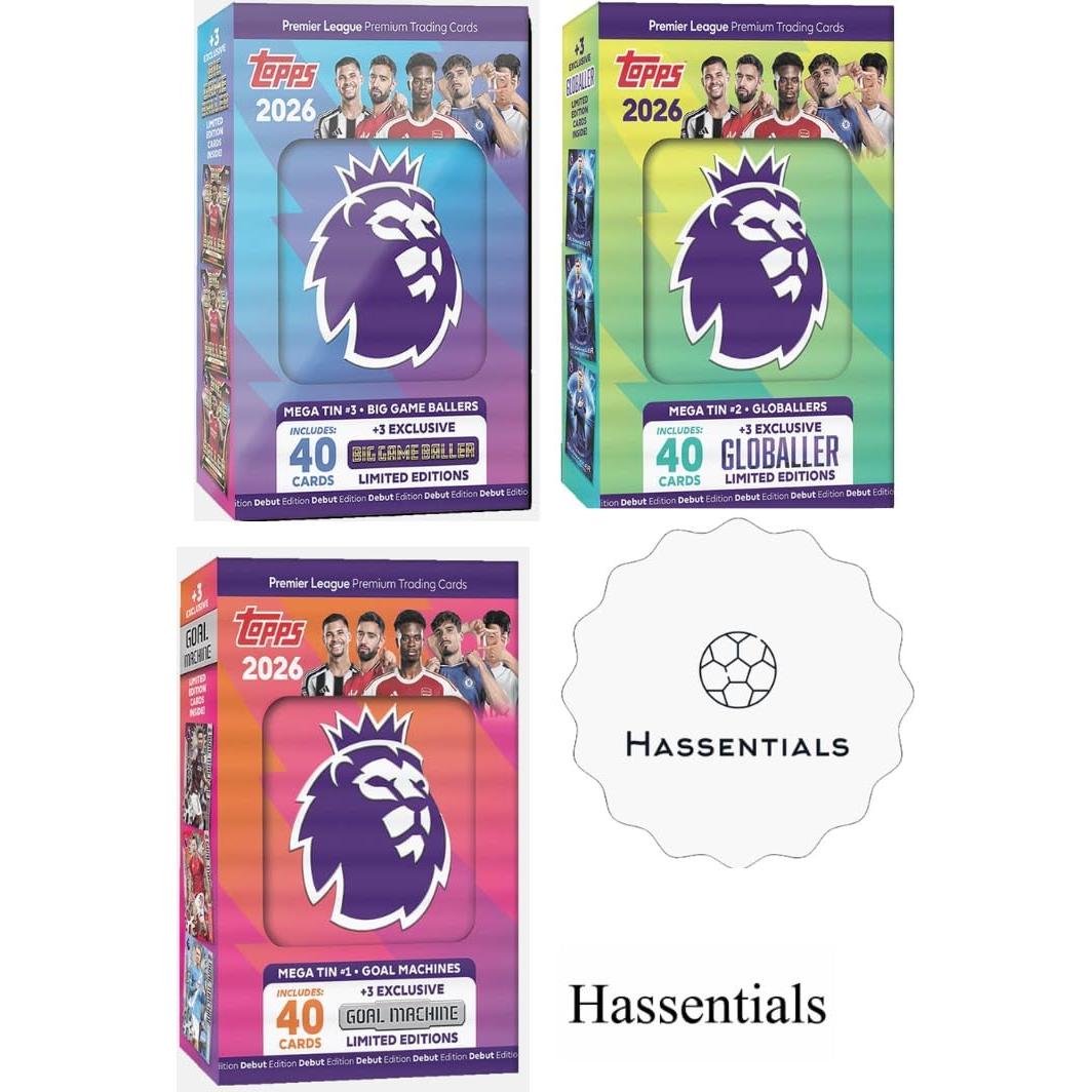 Lata Mega Premier League Topps 2026 - 40 Tarjetas + 3 Exclusivas