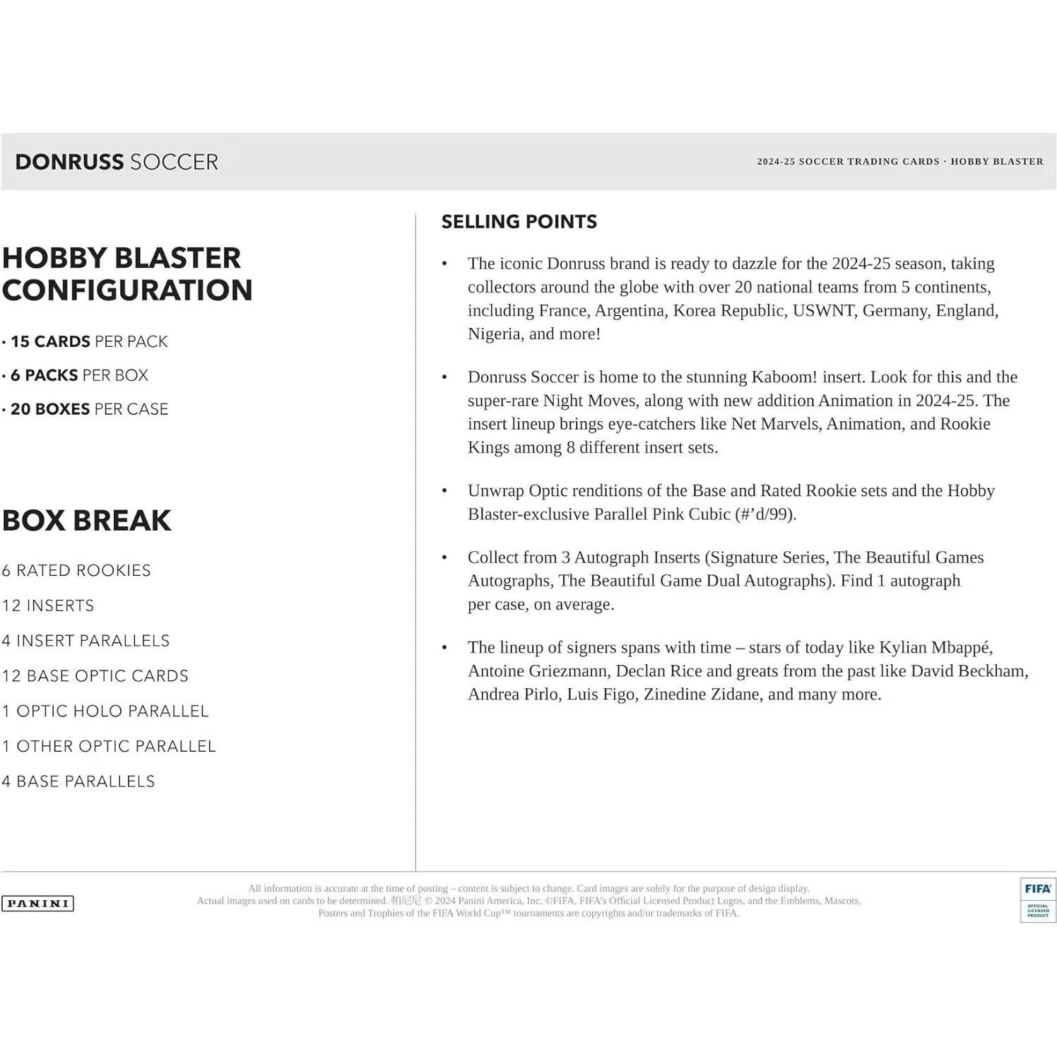 Caja de tarjetas Panini Donruss Soccer 2024/25 6-Pack Hobby