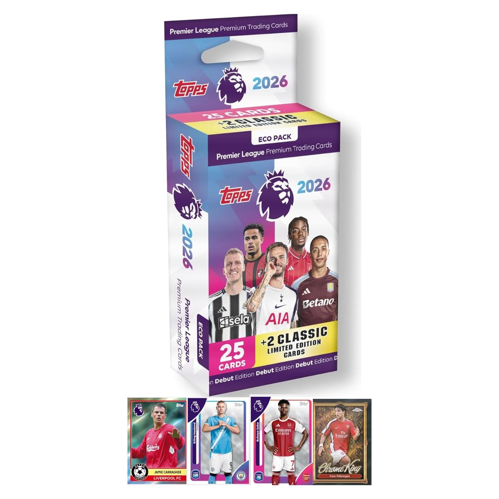 Paquete Ecológico Topps Premier League 2026 - 25 Tarjetas + 2 LE