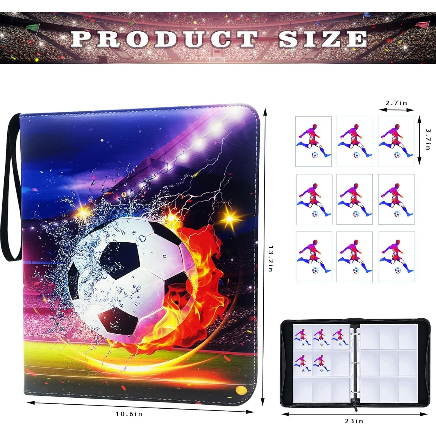 Carpeta de Tarjetas de Fútbol Rmannke 900 Bolsillos con 50 Fundas