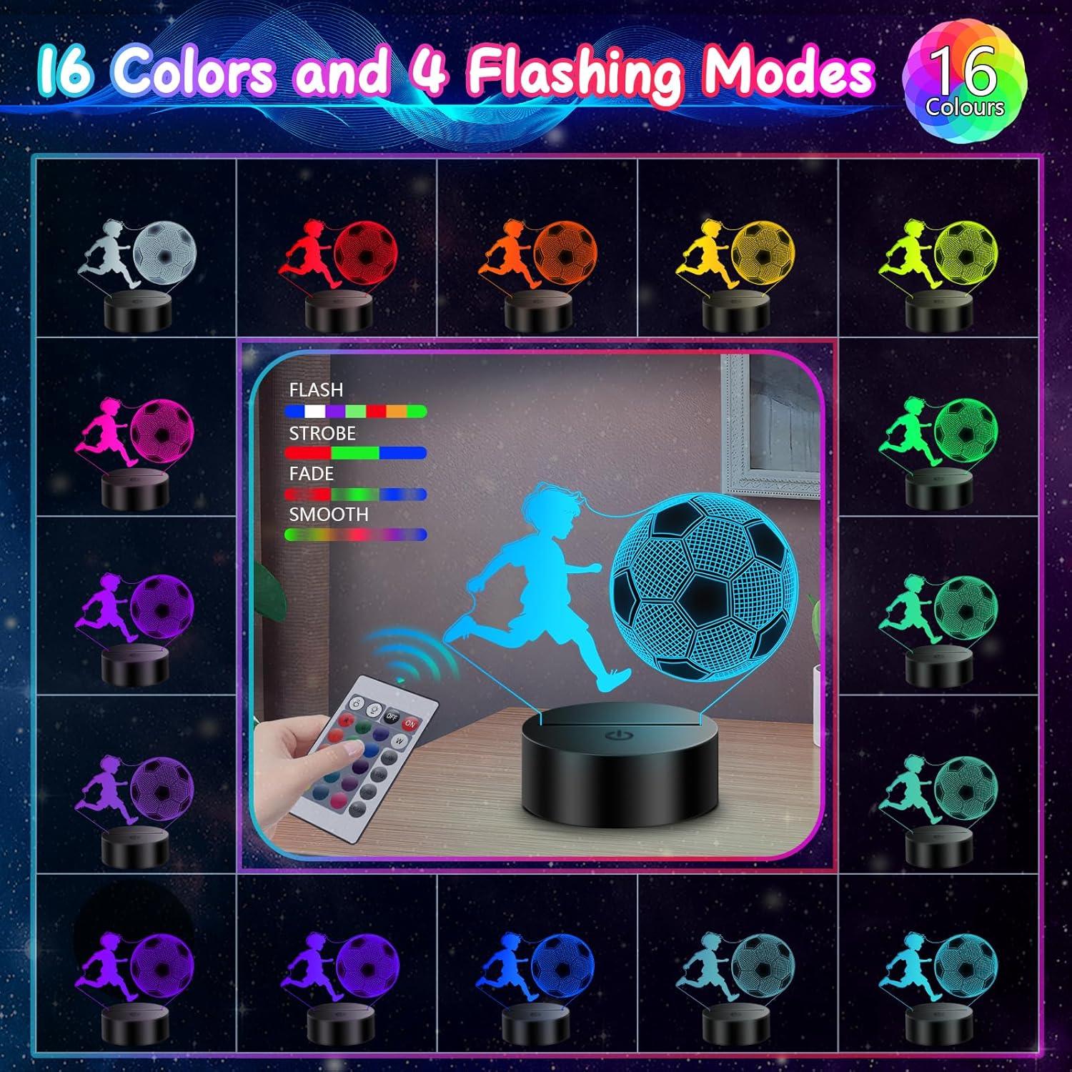 Lámpara 3D de Fútbol Polemera - Regalo para Niños 16x20cm