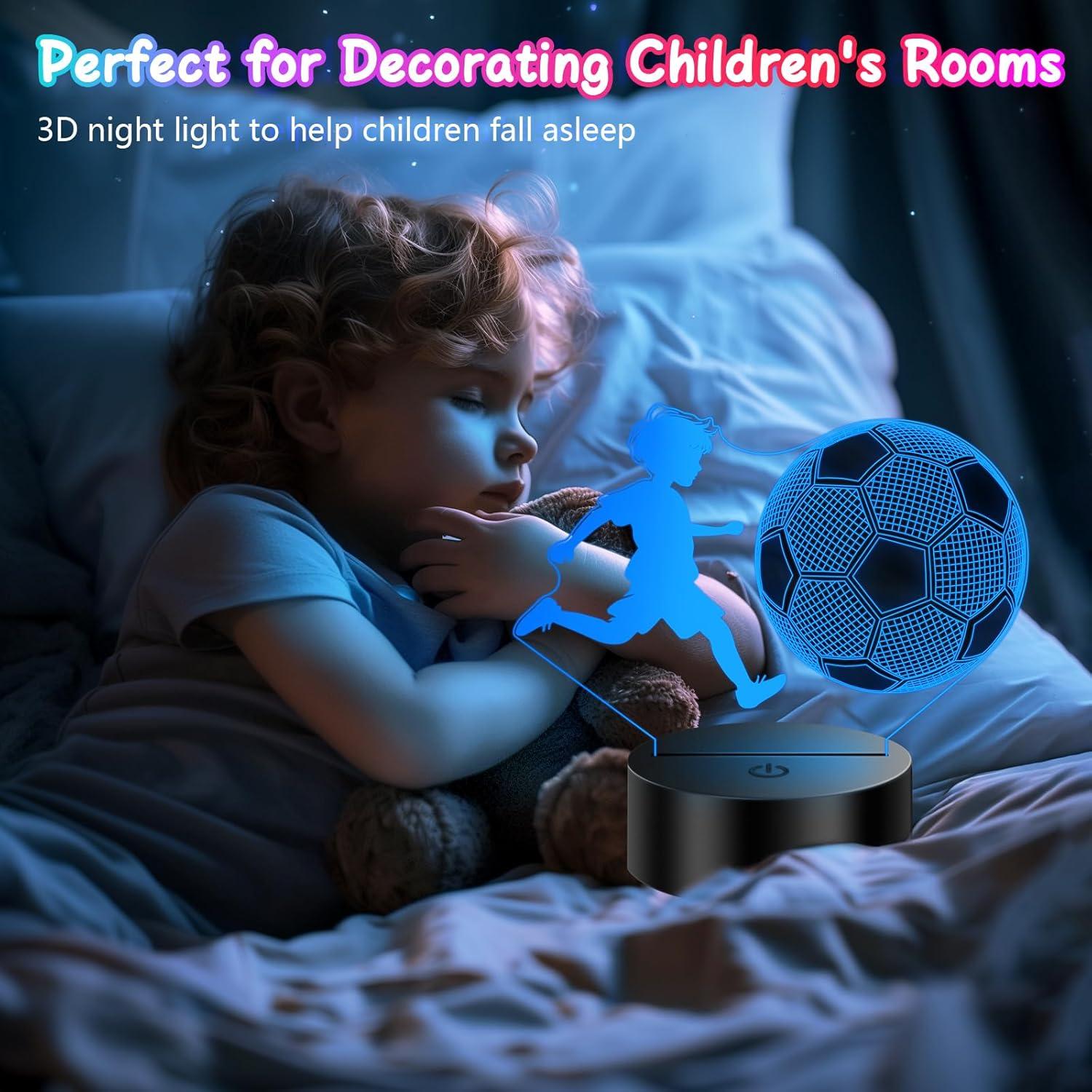 Lámpara 3D de Fútbol Polemera - Regalo para Niños 16x20cm