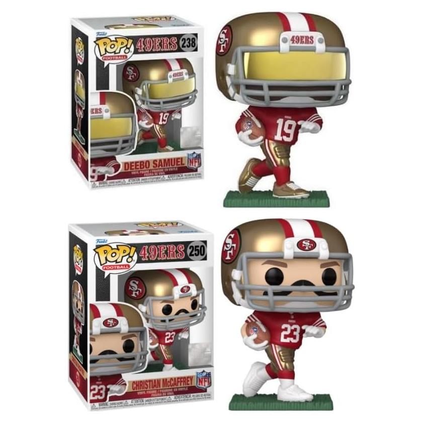Figuras Funko Pop! Deebo Samuel y Christian McCaffrey NFL