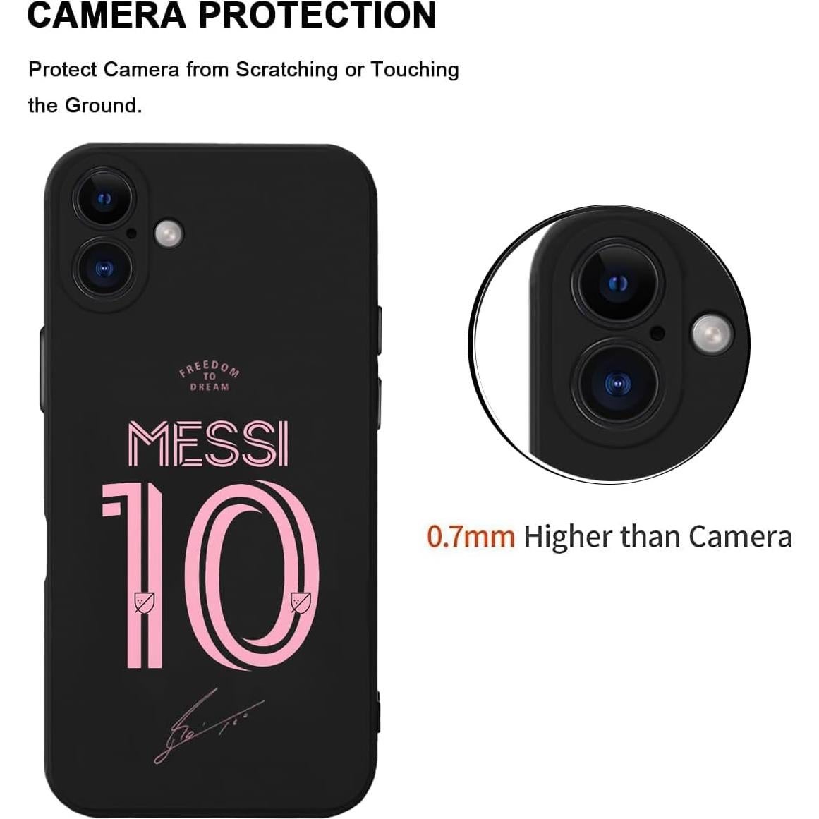 Funda Bumper ZERMU para iPhone 16 6.1" Messi Inter Miami