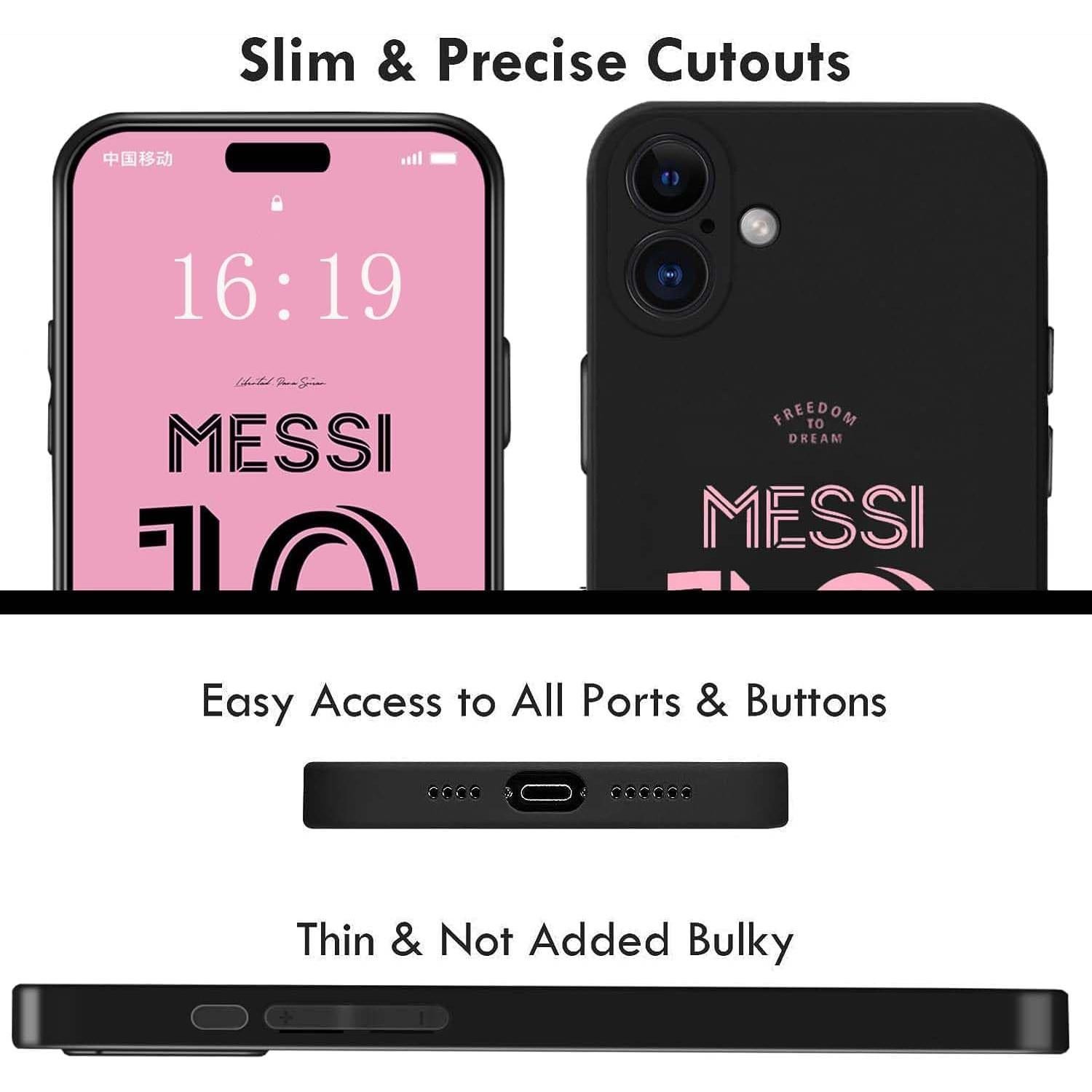 Funda Bumper ZERMU para iPhone 16 6.1" Messi Inter Miami