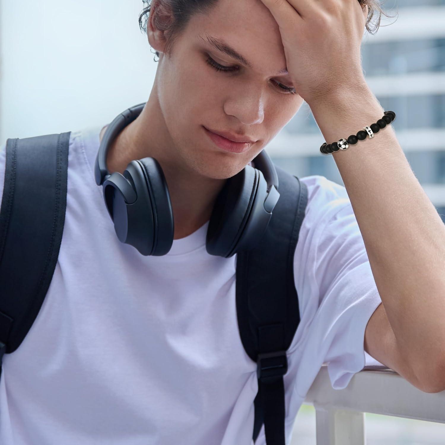 Pulsera de cuentas de fútbol para niños Miss Chipmunk 14-25 cm