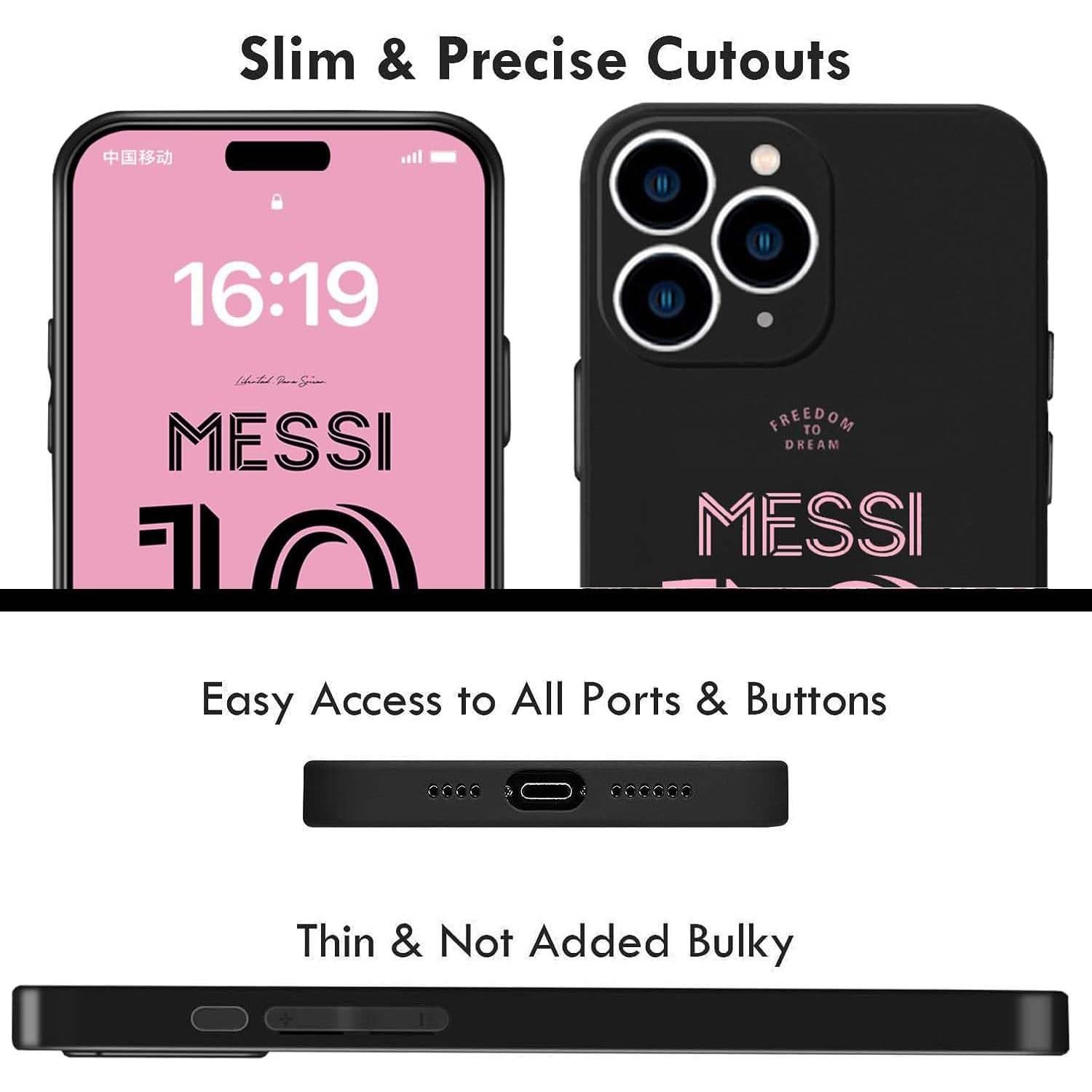 Funda Bumper ZERMU para iPhone 16 Pro 6.3" Messi Inter Miami