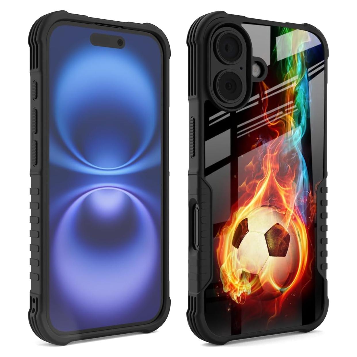 Funda Protectora para iPhone 16 GUWJSO Diseño Fútbol Anti-Golpes