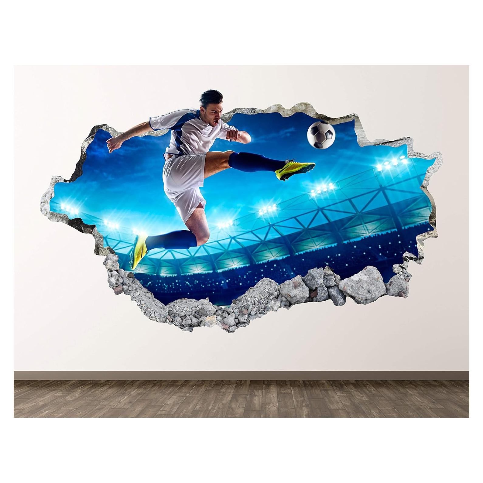 Calcomanía de Pared 3D Jugador de Fútbol West Mountain 107x61 cm