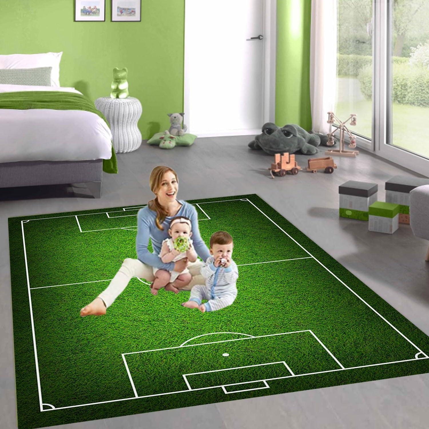 Alfombra Infantil de Fútbol ZFHNYJWKL 80x120 cm Antideslizante