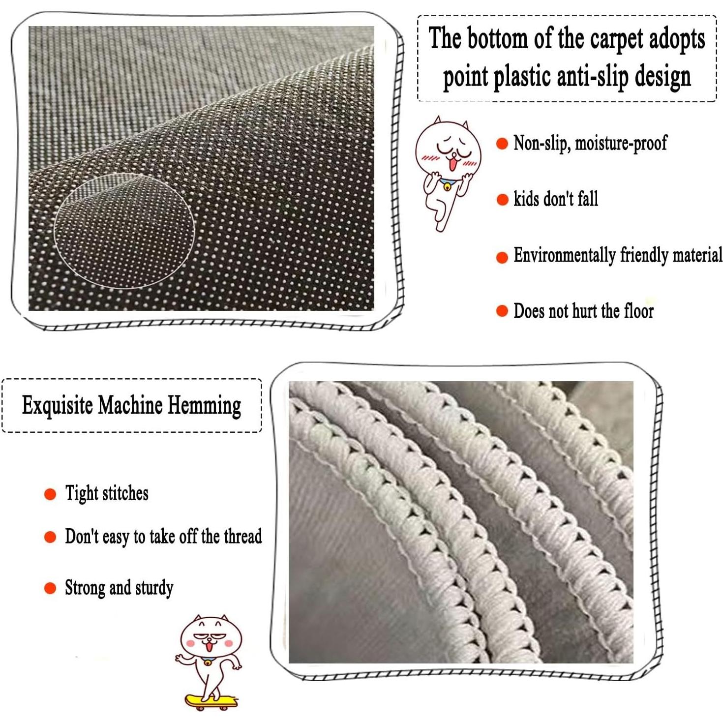 Alfombra Infantil de Fútbol ZFHNYJWKL 80x120 cm Antideslizante