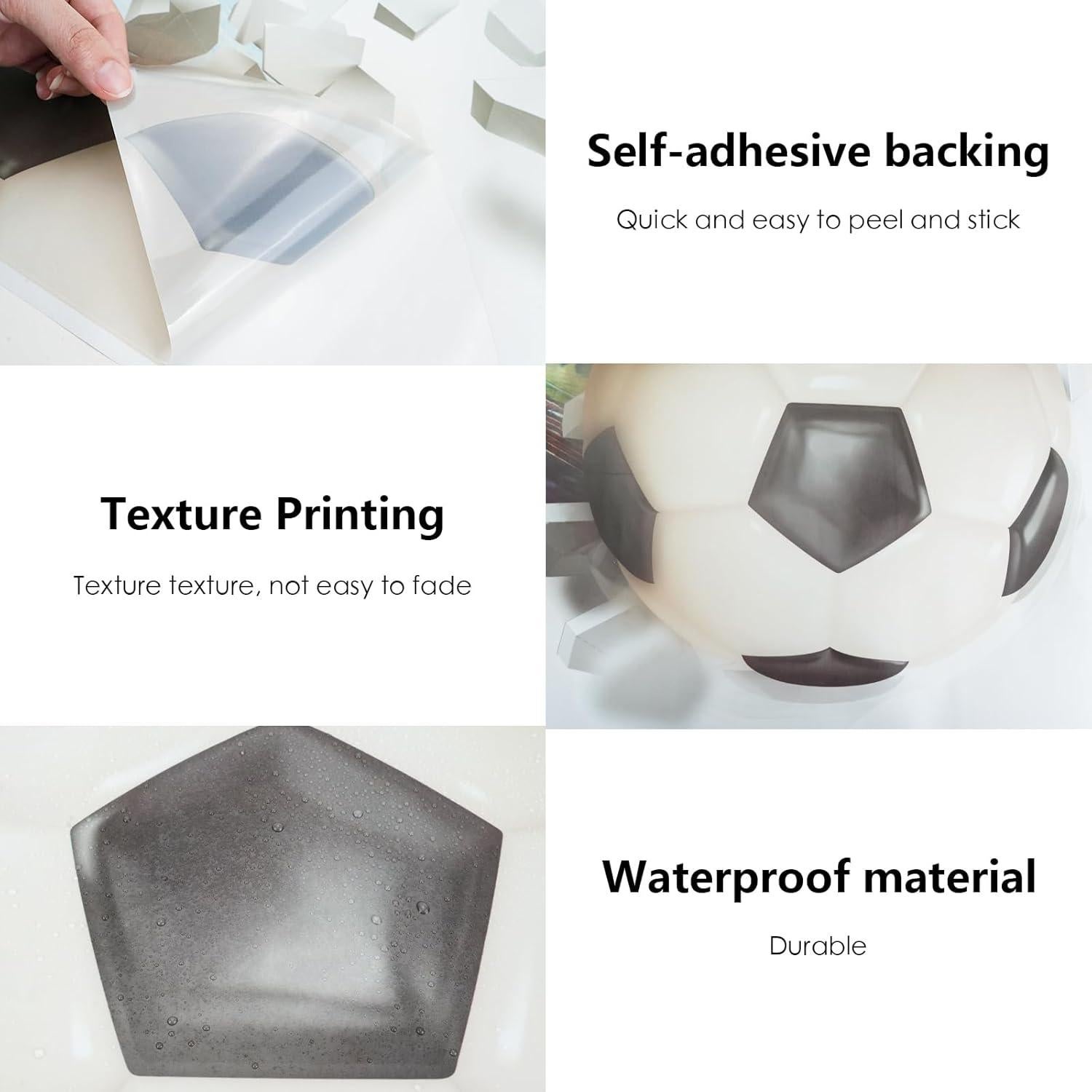 Calcomanías de Pared de Fútbol CEYAZYE 75x70cm Vinilo 3D