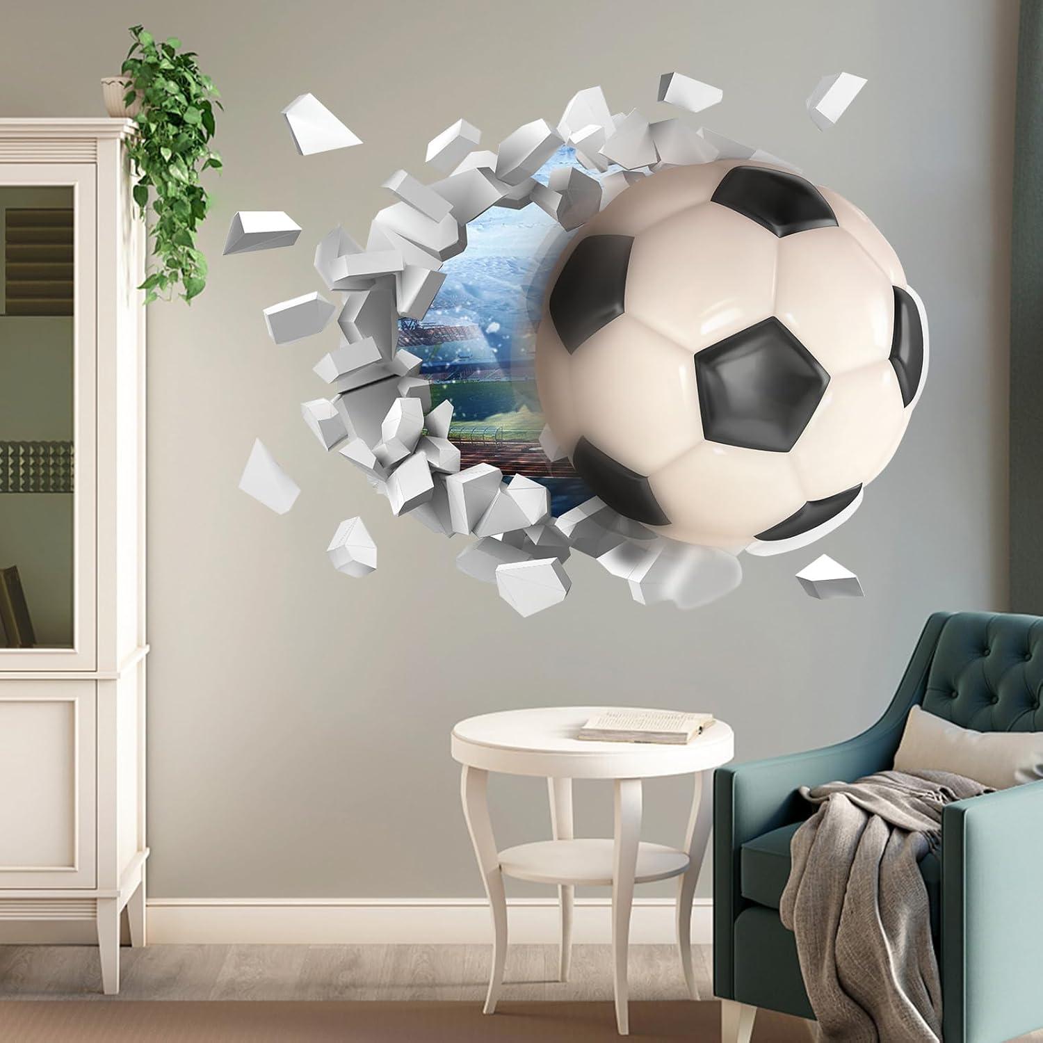 Calcomanías de Pared de Fútbol CEYAZYE 75x70cm Vinilo 3D
