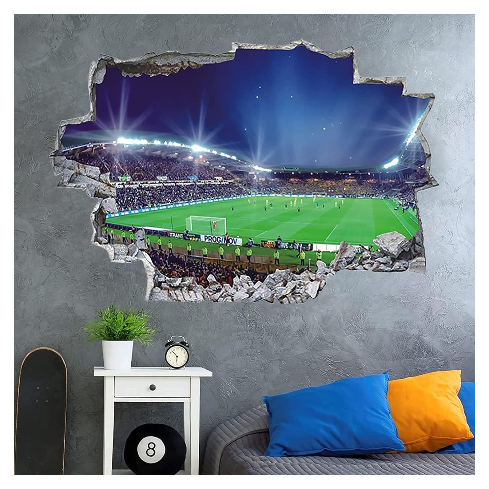 Pegatina de Pared 3D IARTTOP Estadio de Fútbol para Niños