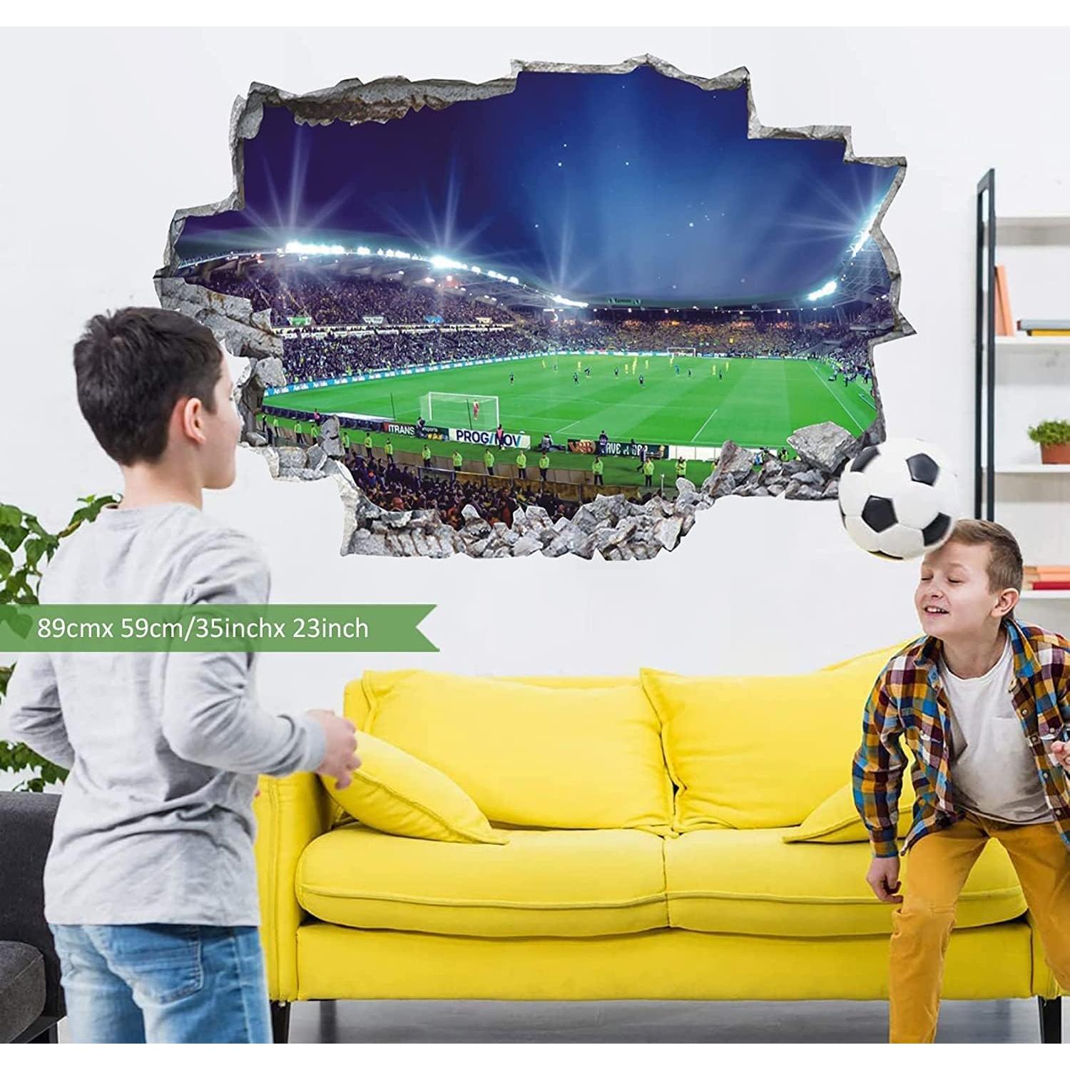 Pegatina de Pared 3D IARTTOP Estadio de Fútbol para Niños